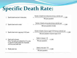 Specific Death Rate:
 