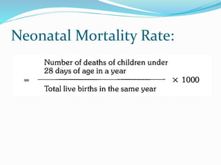 Neonatal Mortality Rate:
 