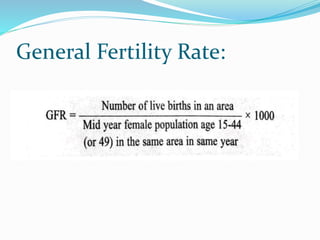General Fertility Rate:
 