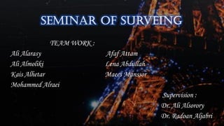 TEAM WORK :
Ali Alarasy Afaf Attam
Ali Almoliki Lena Abdullah
Kais Alhetar Maees Manssor
Mohammed Alraei
Supervision :
Dr. Ali Alsorory
Dr. Radoan Aljabri
 