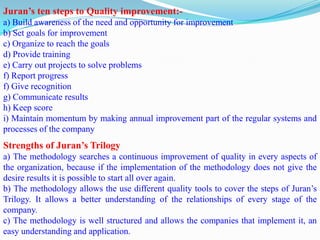 presentation on continuous process improvement,juran trilogy and ...