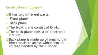 Paper Part Ep Seminar on electronic paper | PPTX
