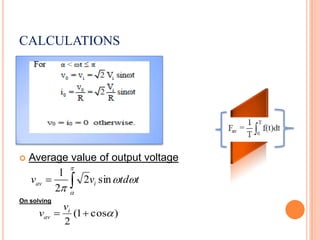 CALCULATIONS




   Average value of output voltage
             
           1
    vav      2vi sin tdt
          2...