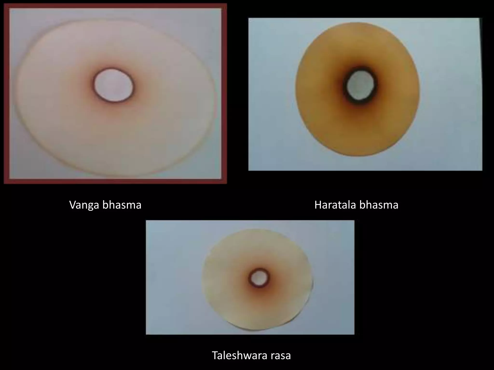 Vanga bhasma Haratala bhasma
Taleshwara rasa
 