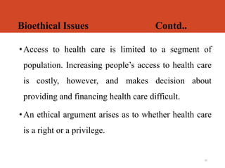 Seminar on bioethical dilemma in nursing profession | PPTX