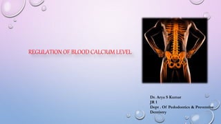 REGULATION OF BLOOD CALCIUM LEVEL
Dr. Arya S Kumar
JR 1
Dept . Of Pedodontics & Preventive
Dentistry
 