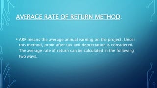 Seminar on capital budgeting method | PPTX
