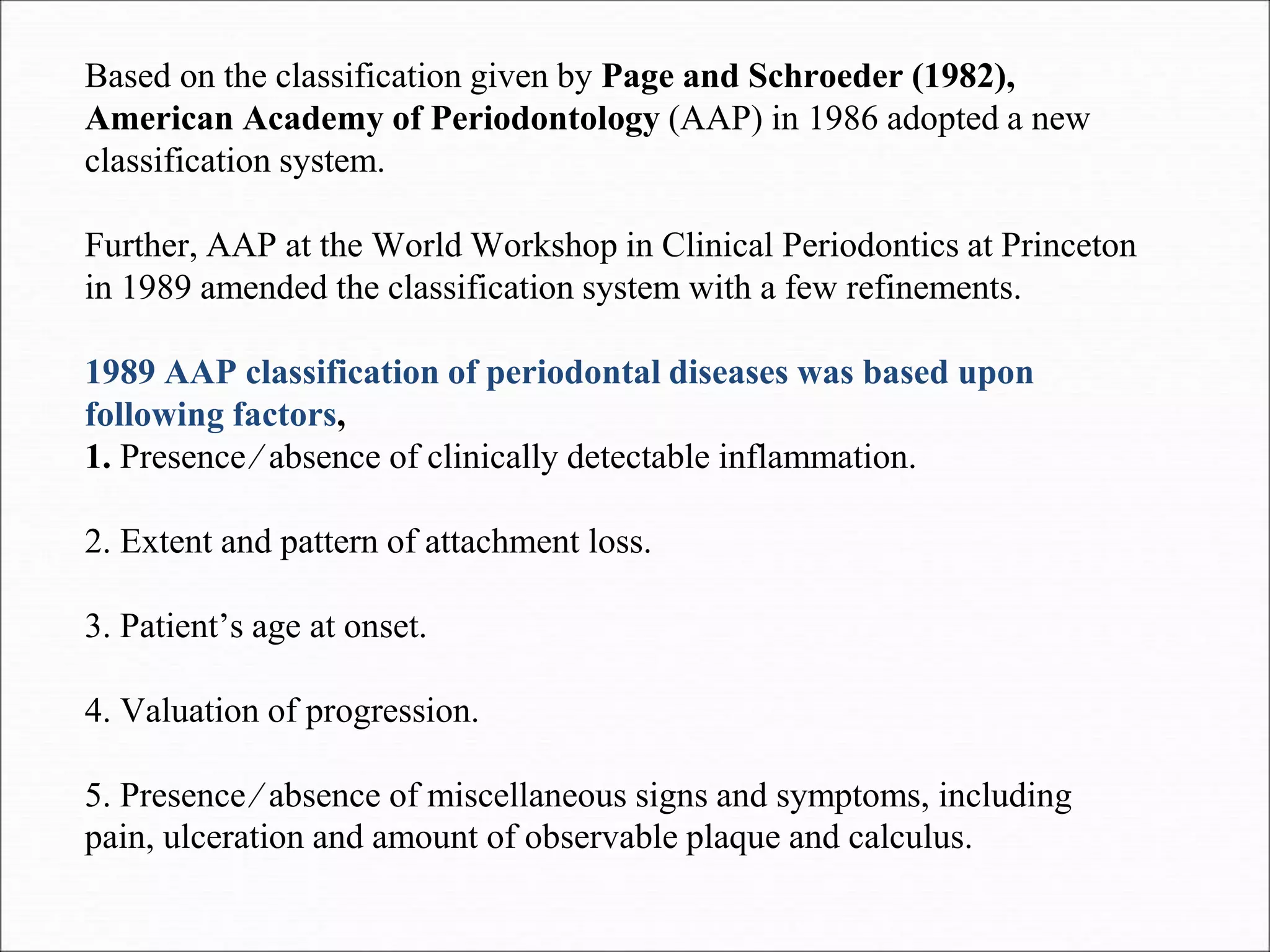 Seminar on classification of periodontal diseases | PPTX