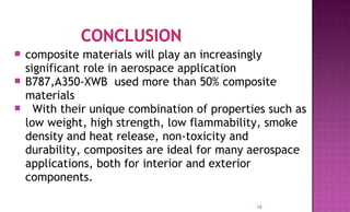 Seminar on composite application in aerospace engg | PPT