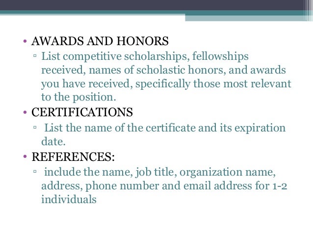 scholarships on resumes