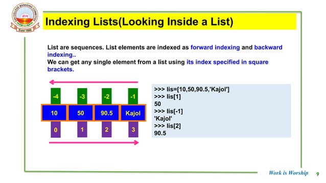 Brief Explanation On List and Dictionaries of Python | PPTX