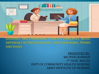 PRESENTED BY-
MS PINKI BARMAN
1ST YEAR MSC(N)
DEPT OF COMMUNITY HEALTH NURSING
ARMY INSTITUTE OF NURSING
 