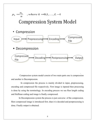 Seminar Report on image compression | DOC