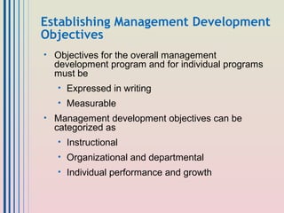 Management Development Objective Seminar on management development | PPT