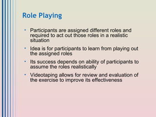 Participant Roles Seminar on management development | PPT