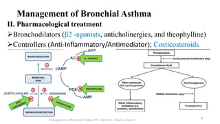 Management of Bronchial Asthma
II. Pharmacological treatment
Bronchodilators (β2 -agonists, anticholinergics, and theophy...