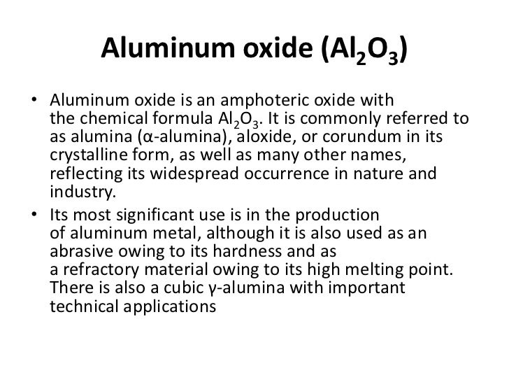 Chemical Properties Of Aluminium Oxide Chemical Properties Of Aluminium Oxide
