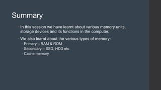 Seminar on Memory Units in Computer.pptx