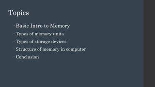 Computer All Topic Picture Memory Seminar on Memory Units in Computer.pptx