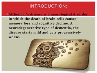 Seminar on pharmacotherapy of alzheimer’s disease | PPTX