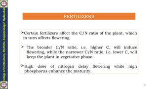 regulation of flowering in flower crops it includes various methods of ...