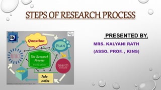 STEPS OF RESEARCH PROCESS
PRESENTED BY,
MRS. KALYANI RATH
(ASSO. PROF. , KINS)
 