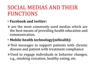 Seminar on role of social media in health | PPTX