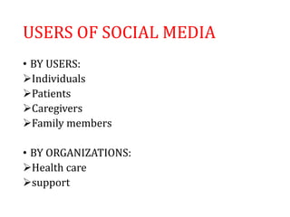 Seminar on role of social media in health | PPTX