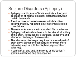Seminar on Seizure Disorders | PPTX