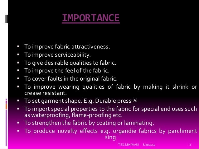 Seminar On Textile Finishing