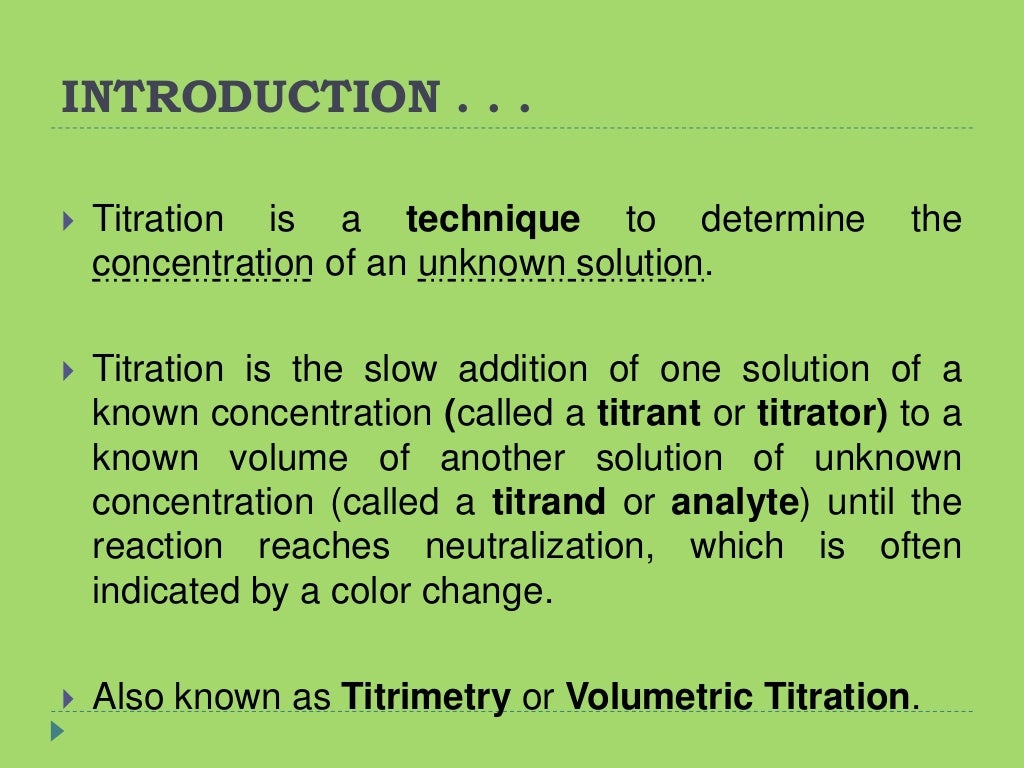 Titration principle, working and application