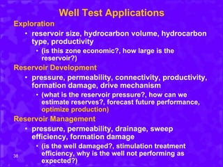 Well Formation Testing Seminar on water influx and well testing | PPTX