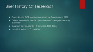 OCR using Tesseract | PPTX