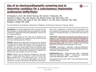 SUBCUTANEOUS ICD'S & LEADLESS
PACEMAKER
 