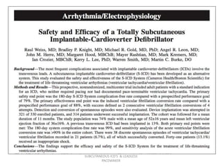 SUBCUTANEOUS ICD'S & LEADLESS
PACEMAKER
 