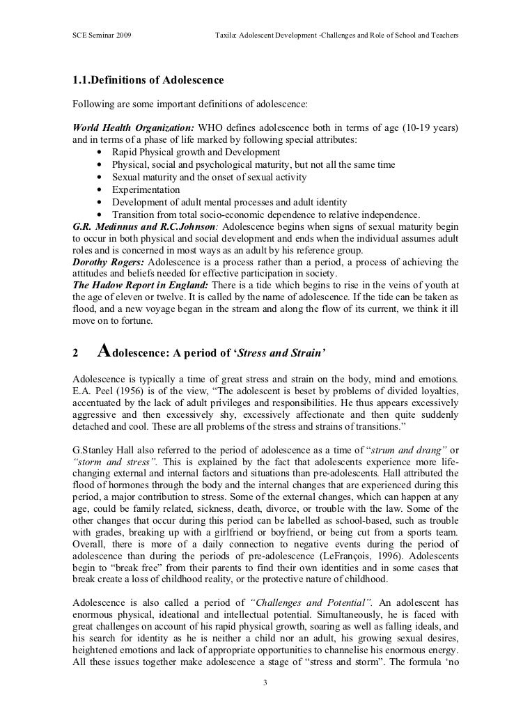 adolescence essay