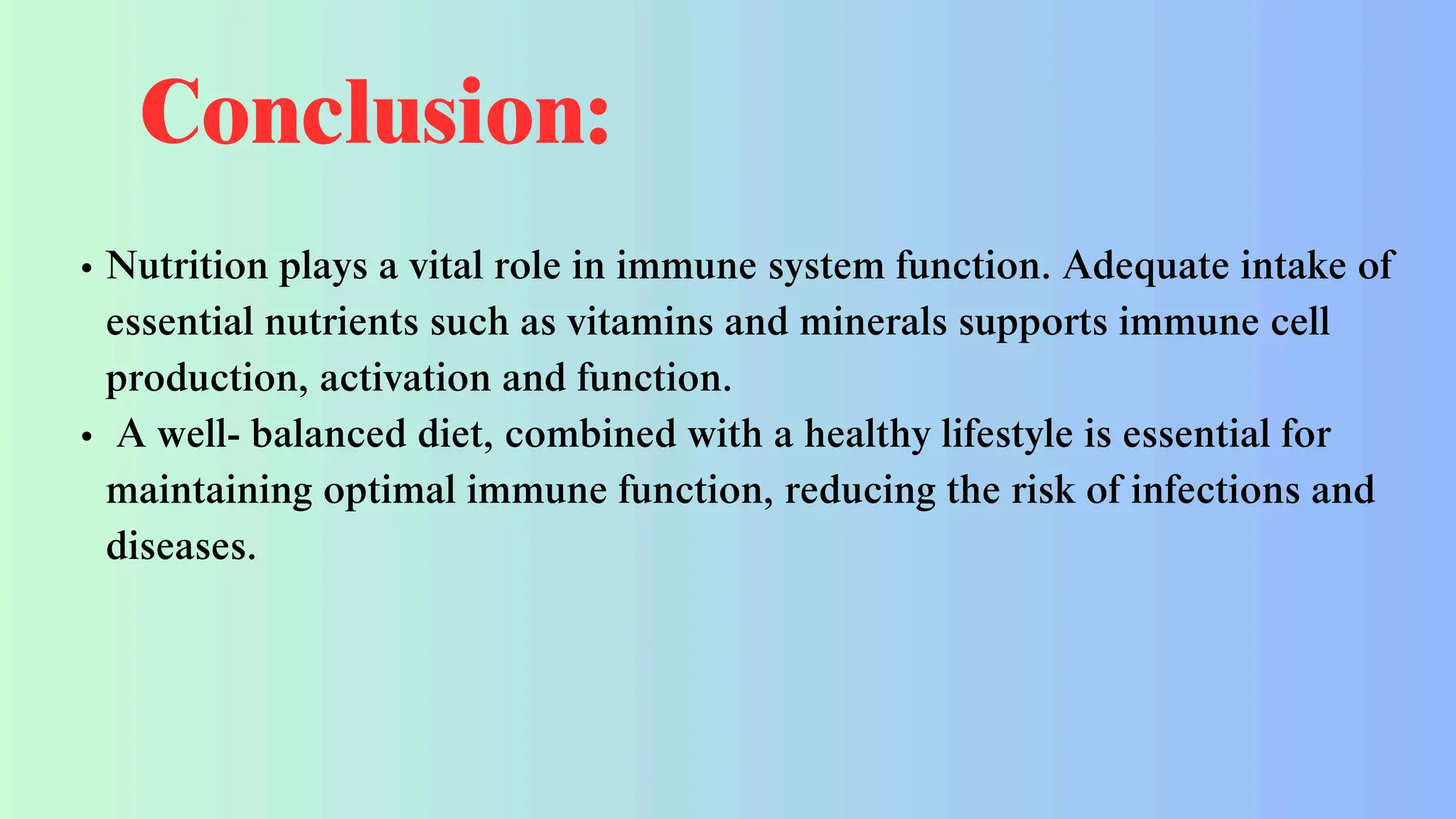 Role Of Nutrition In Immune Function.... | PDF