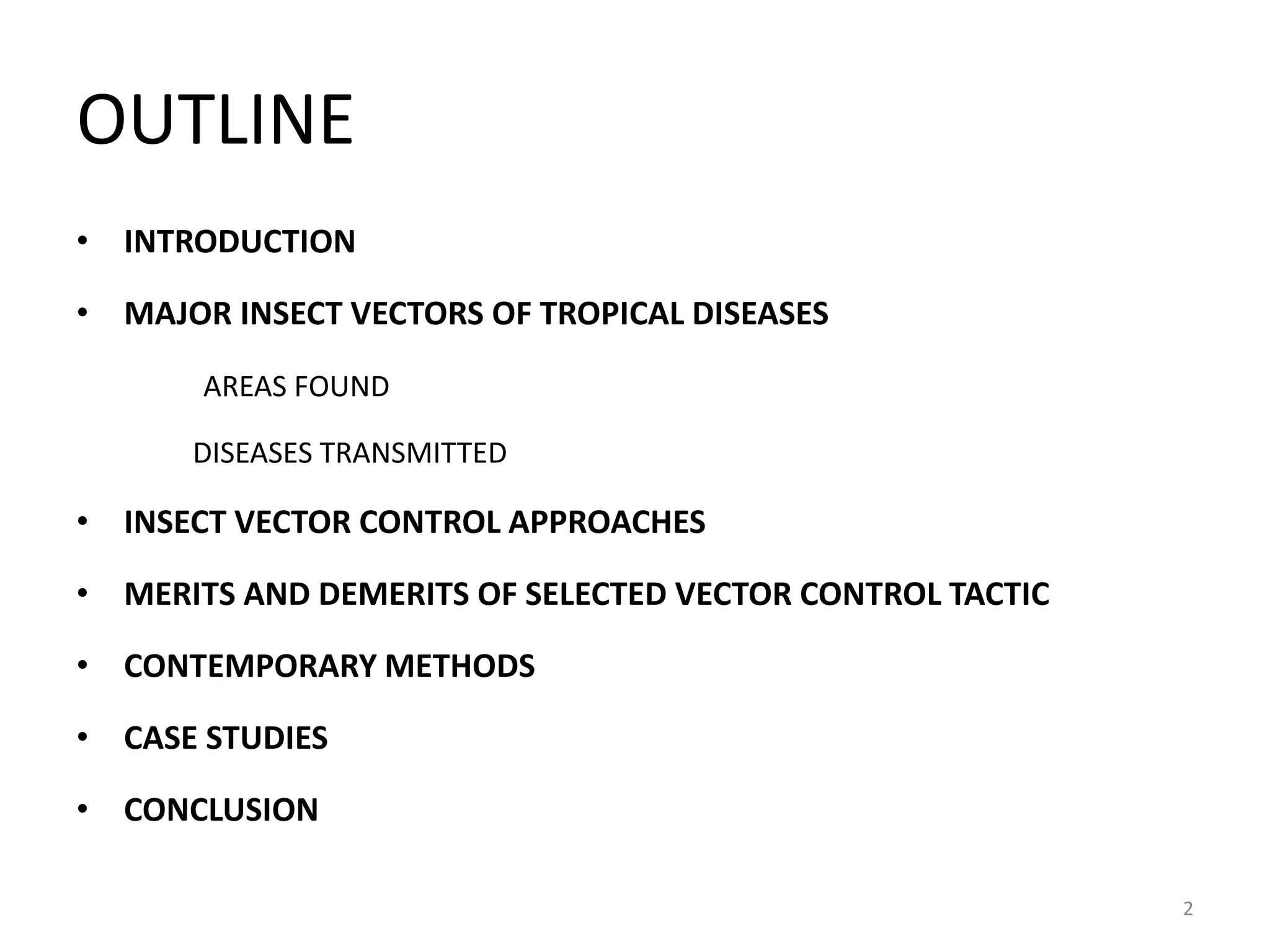 Contemporary Methods of insect-vector control | PPT