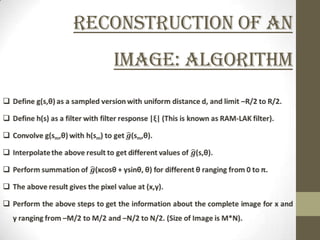 Reconstruction of an
   Image: Algorithm
 