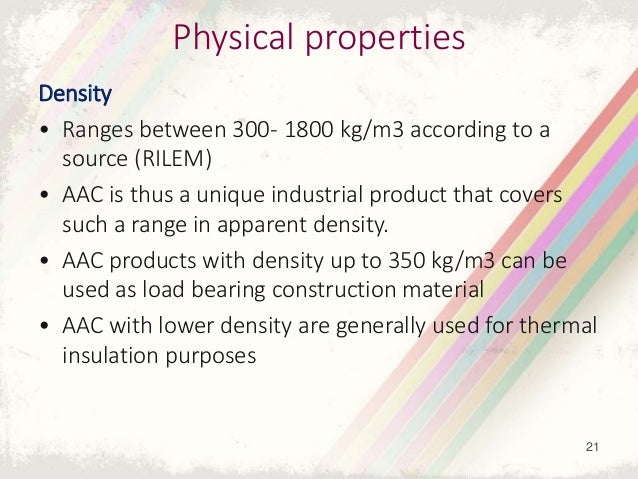 Physical Properties Of Aac Blocks Physical Properties Of Aac Blocks