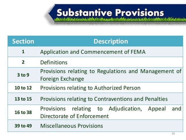 Fema provision for forex outward remittance