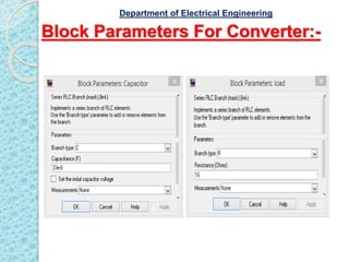 Block Parameters For Converter:-
Department of Electrical Engineering
 