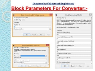 Block Parameters For Converter:-
Department of Electrical Engineering
 
