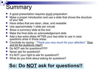 How to successfully give a seminar presentation | PPT
