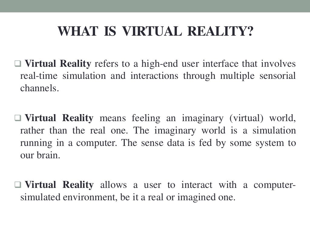 Virtual RealitySeminar presentation