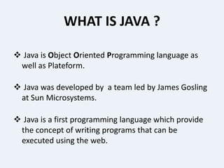 Presentation on Core java
