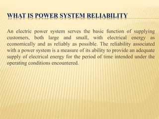 Power System Reliability Issue Seminar presentation | PPTX