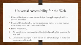 Design Considerations for Web Accessibility | PPTX
