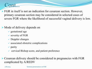 Seminar Presentation on fetal growth restriction | PPTX
