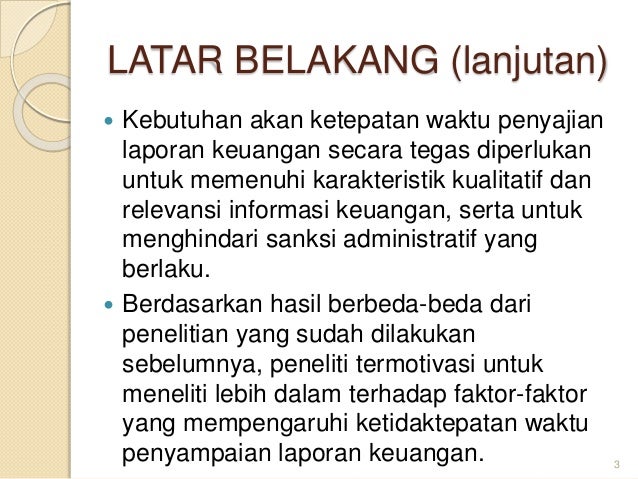 Seminar proposal skripsi - Analisis Faktor-faktor yang 